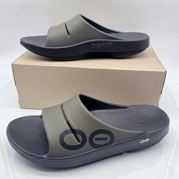 Oofos OOahh Sport Sandal Slide Tactical Green Black Waterproof Mens EU 41 US 8 - Picture 3 of 11